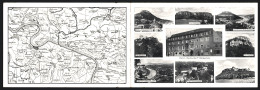 Klapp-AK Königstein, Hotel Sachsenhof, Landkarte, Festung  - Other & Unclassified