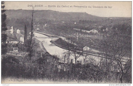 CPA 47- AGEN - Bords Du Canal Et Passerelle Du Chemin De Fer - Agen
