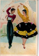 Carte Brodée Danse  Espagne 2 Pailletée RV - Ricamate