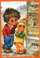 LES PETITS Par Michel Thomas Paris Couple C/ 100 N° 140  1984  Illustrateur Enfants Carte Vierge TBE - Thomas
