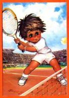 LES PETITS Par Michel Thomas LE REVERS Tennis C/ 100 N° 130  1984  Illustrateur Enfants Carte Vierge TBE - Thomas