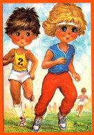 LES PETITS Par Michel Thomas Jogging C/ 100 N° 128  1984  Illustrateur Enfants Carte Vierge TBE - Thomas