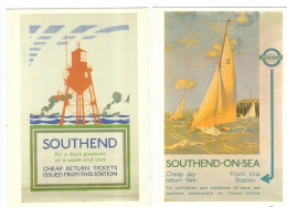 LONDON TRANSPORT MUSEUM PULISHED SOUTHEND ON -SEA CARDS NOS 143, AND 418 - Altri & Non Classificati
