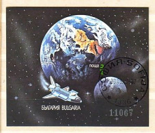 1991 Space Shuttles S/S Imperf. – Used(O)  Bulgaria / Bulgarie - Usati