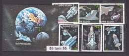 1991 SPACE - Shuttle 6v +S/S Perf – Used/gest.(O) BULGARIA / Bulgarie - Used Stamps
