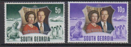 South Georgia 1972 Silver Wedding 2v ** Mnh (60073A) - South Georgia