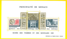 MONACO 1995 Museo Dei Francobolli E Delle Monete - Miniature Sheet - Unused Stamps