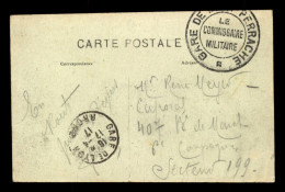 CACHET DU COMMISSAIRE MILITAIRE DE LA GARE DE LYON PERRACHE - 1. Weltkrieg 1914-1918