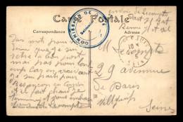 CACHET DE LA  COMMISSION DE GARE DE SAINCAIZE SUR CARTE DU TUNNEL DE SAINCAIZE-LE-GUETIN - 1. Weltkrieg 1914-1918