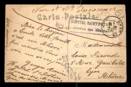 CACHET DE L'HOPITAL SAINT-POTHIN - ANNEXE DES MINIMES - LYON - Guerre De 1914-18