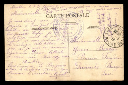 CACHET DU VAGUEMESTRE DU DEPOT 14EME SECTION DE C.O.A - FORT DE MONTLUC - LYON (RHONE) SUR CARTE DU FORT - WW I