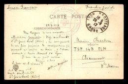 CACHET HOPITAL AUXILIAIRE N° 63 - ST-GENIS-LAVAL (RHONE) ENVOYE LE 29.07.1917 - Guerre De 1914-18