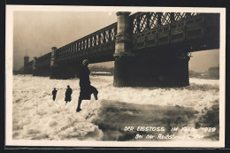 AK Wien, Der Eisstoss Im Februar 1929 Bei Der Reichsbrücke  - Otros & Sin Clasificación