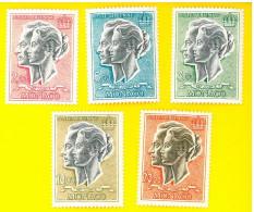 MONACO 1966 A87A90A Posta Aerea - Effigi Dei Principi Set 5 V - Unused Stamps