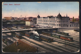 AK Basel, Stadtansicht Mit Bahnhof  - Basilea