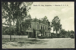 AK Santa Fé, Estación F. C. C. A.  - Argentine