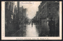 AK Wheeling, WV, Market Street Looking South, Hochwasser 1907  - Wheeling