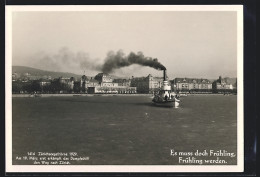 AK Zürich, Zürichseegefrörne 1929, Dampfschiff Erkämpft Erstmals Den Weg Nach Dem Ort, Eisstoss  - Other & Unclassified