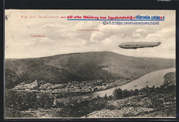 AK Falkenburg, Zeppelin Viktoria Luise, Blick Vom Teufelskädrich Mit Trechtingshausen  - Zeppeline