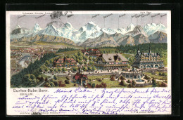 Lithographie Bern, Gurten Kulm, Etablissement Und Restauration Mit Blümlisalp  - Berne