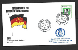 West Germany Soccer World Cup 1974 25 Pf W Lohe FU On East German Team Training Centre Cover , Quickborn Cancel - 1974 – West-Duitsland