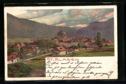 Künstler-AK Karl Mutter: St. Blasien, Panoramablick Mit Gebirge  - Mutter, K.