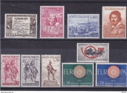 ITALIE 1960 Yvert 807-811 + 821-825 NEUF** MNH Cote : 3,40 Euros - 1946-60: Nieuw/plakker