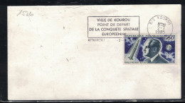 FAG KOUROU 973  REUNION 2/7/1985 POINT DEPART CONQUETE SPATIALE SUR YT 1526 - Mechanical Postmarks (Advertisement)