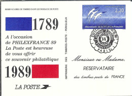 FRANCE Ca.1989:  CP Ill. Entier De Paris (FDC) - Standard Postcards & Stamped On Demand (before 1995)
