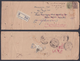 Inde British India 1936 Used Registered King George V Stamps Cover Chief Judge Lucknow To Calcutta, Refused Return Mail - 1911-35  George V