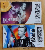 Germany 2022-2023, Popstars David Bowie And Jimi Hendrix, MNH Stamps Set - Unused Stamps