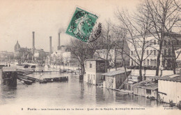 PARIS LES INONDATIONS DE LA SEINE QUAI DE LARAPE ENTREPOTS MILITAIRES - Überschwemmung 1910