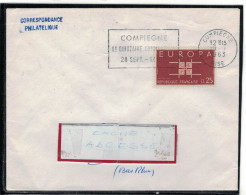 FAG COMPIEGNE 19/9/1963 8° QUINZAINE COMMERCIALE 28 SEPT/12 OCT SUR YT 1396 - Mechanische Stempels (reclame)