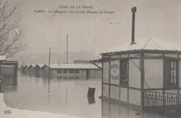 PARIS CRUE DE LA SEINE LES MAGASINS DES GRANDS MOULINS DE CORBEIL - Überschwemmung 1910