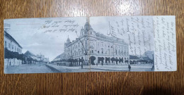Zalaegerszeg, Double Postcard, Kossuth Lajos-utza Es Kazinczy-ter, 1907, Travelled, Separated - Hungary
