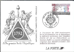 FRANCE Ca.1992:  CP Ill. (FDC) Entier De Paris - Standard Postcards & Stamped On Demand (before 1995)