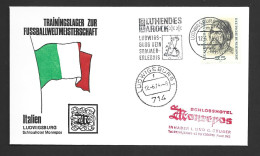 West Germany Soccer World Cup 1974 25 Pf Cranach FU On Italy Team Training Centre Cover , Ludwigsburg Cancel - 1974 – West-Duitsland