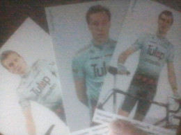 CYCLISME 1991  - WIELRENNEN- CICLISMO : 3 Cartes TULIP AVEC VAN DER POEL- ROOSEN-ROGIERS - Cycling