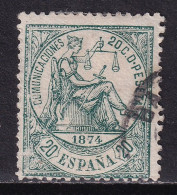 1874 ALEGORÍA JUSTICIA 20 Cts. USADO. VER. 50 €. - Used Stamps