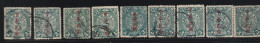 CHINE EMPIRE Lot De 9 Timbres 3c Oblitérés Avec Surcharges - Used Stamps
