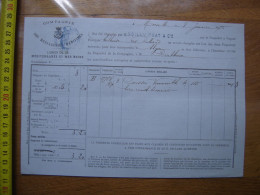 1875 Facture COMPAGNIE MESSAGERIES MARITIME Vapeur .rethuse Vermouth Pour ORAN - Andere & Zonder Classificatie