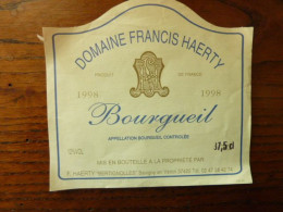 Domaine Francis Haerty - 1998 - BOURGUEIL - - Other & Unclassified