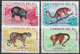 ECUADOR 1961 ANIMALES FAUNA YT 680-683  ** - Ecuador