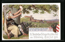 Künstler-AK Nürnberg, 8. Deutsches Sängerbundfest 1912, Wappen, Sänger  - Other & Unclassified