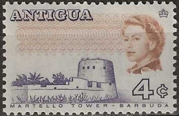 ANTIGUA 1966 Martello Tower, Barbuda - 4c. - Violet And Brown MH - Antigua Et Barbuda (1981-...)