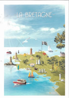 Cartes Géographiques - La Bretagne - Collection AFFICHES - Cpm - Vierge - - Cartes Géographiques