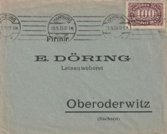 Allemagne Lettre Inflation Hamburg 1923 - Storia Postale