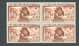 REPUBBLICA 1950 FIERA DEL LEVANTE QUARTINA ** MNH - 1946-60: Nieuw/plakker