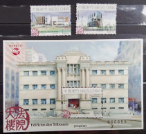 Macau 2019, Court Buildings In Macao, MNH S/S And Stamps Set - Neufs
