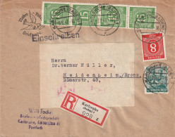 Allemagne Zone AAS Lettre Recommandée Karlsruhe 1947 - Briefe U. Dokumente
